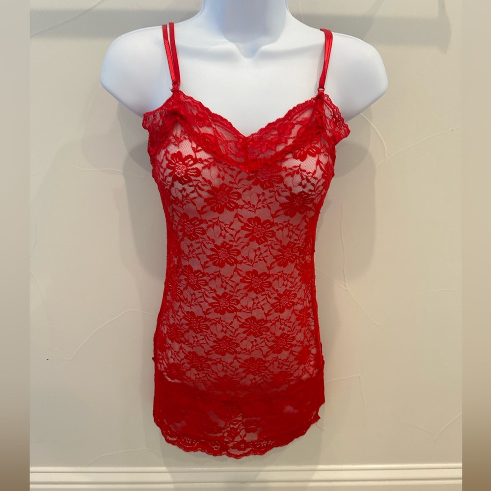Zenana Outfitters Red Lace Lingerie Dress -Small